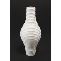 Matt White Grooved Vessel [FP-1]