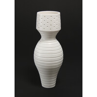 Matt White Grooved Spotted Vessel [FP-4]