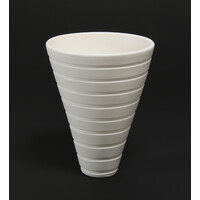 Matt White Grooved V Bowl [FP-6]