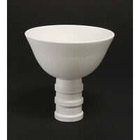 Matt White Ridged Stemmed Bowl [FP-8]
