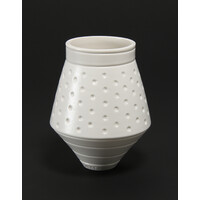 Matt White Grooved Spotted Vessel [FP-10]