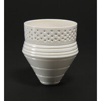 Gloss White Grooved Spotted Vessel [FP-12]