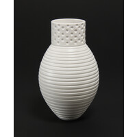 Matt White Grooved Spotted Vessel [FP-18]