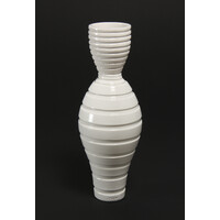 Gloss White Grooved Ridged Bottle [FP-19]