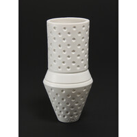 Matt White Grooved Spotted Vessel [FP-20]