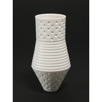 Matt White Grooved Spotted Vessel [FP-25]