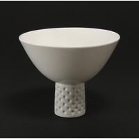 Gloss White Spotted Stemmed Bowl [FP-26]