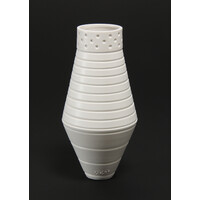 Matt White Grooved Spotted Vessel [FP-30]