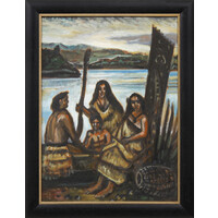 Māori Women with Canoe