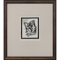 Vorticist Tiki Rug Study